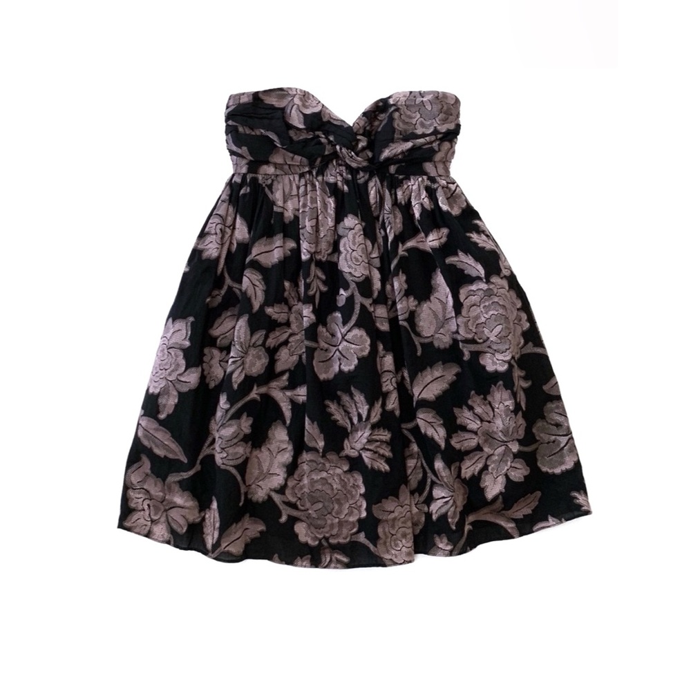 Milly New York Floral Jacquard Strapless Dress